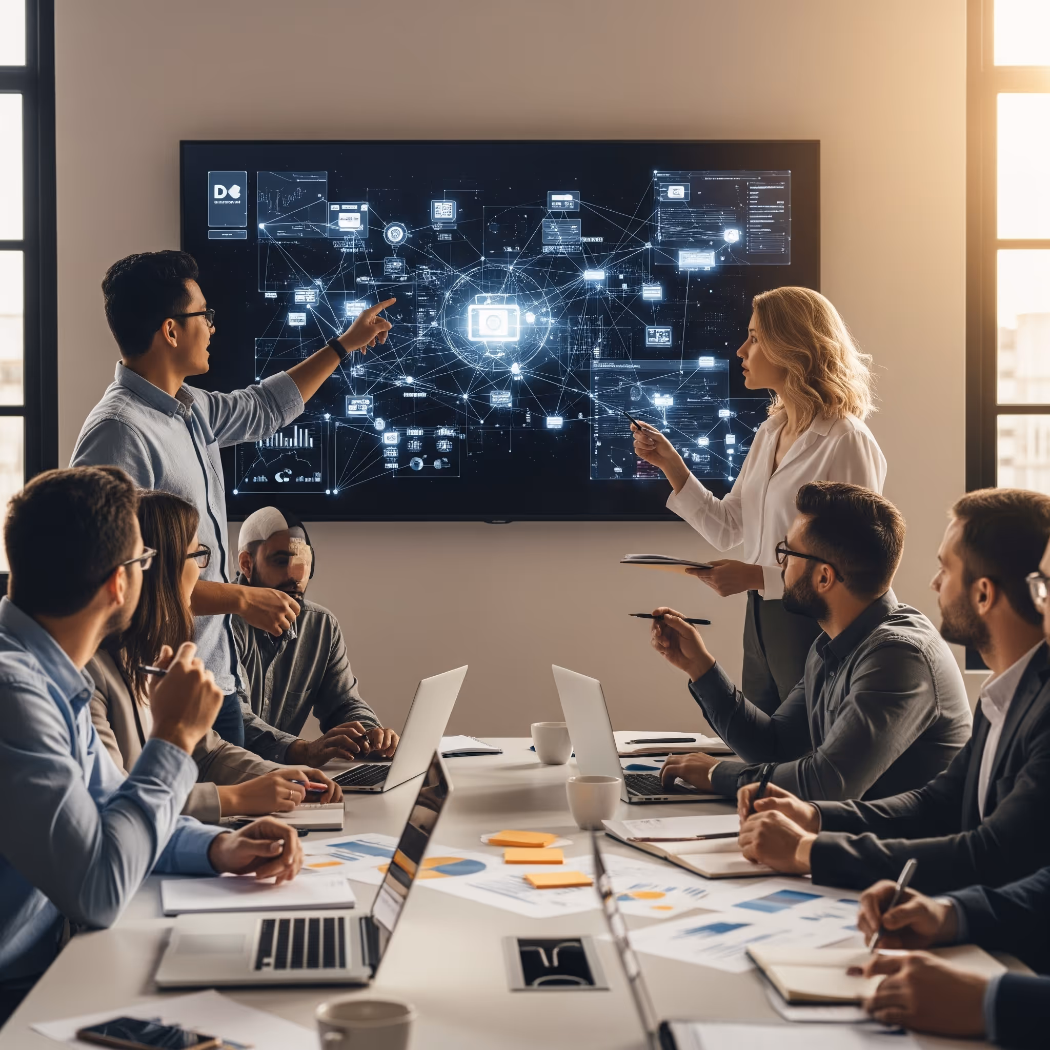image of brainstorming session for a productivity tools business
