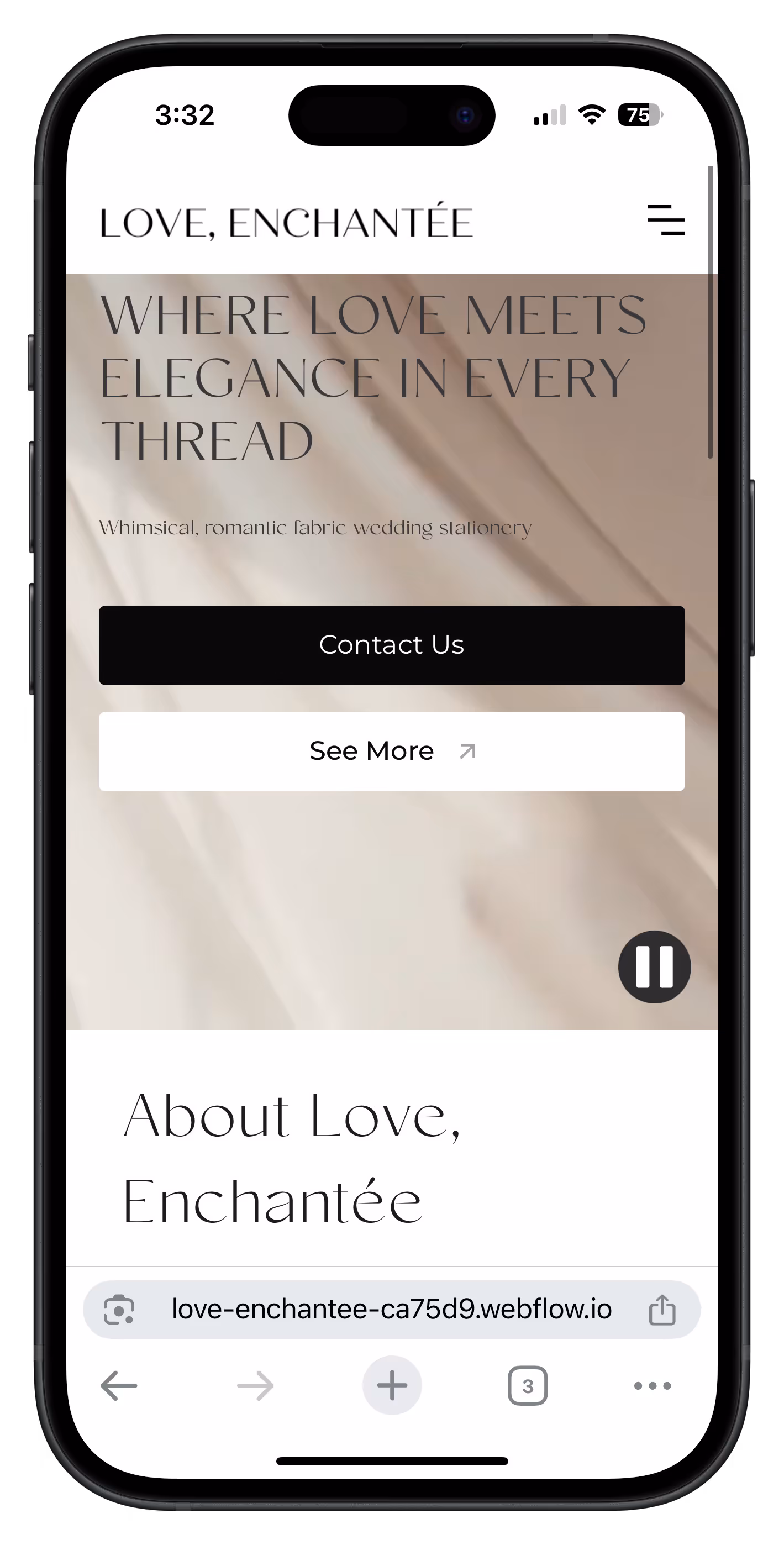 Wedding website mobile