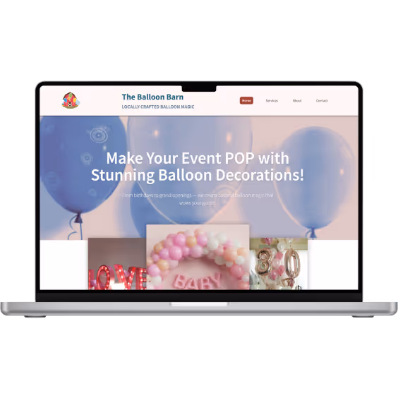 Balloon decorators desktop site