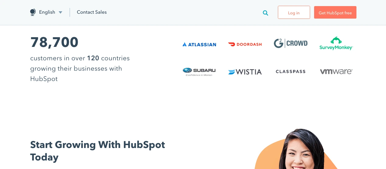 Hubspot Homepage