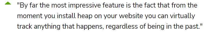   Heap’s Most Impressive Feature by a Customer on Softwareadvice.com