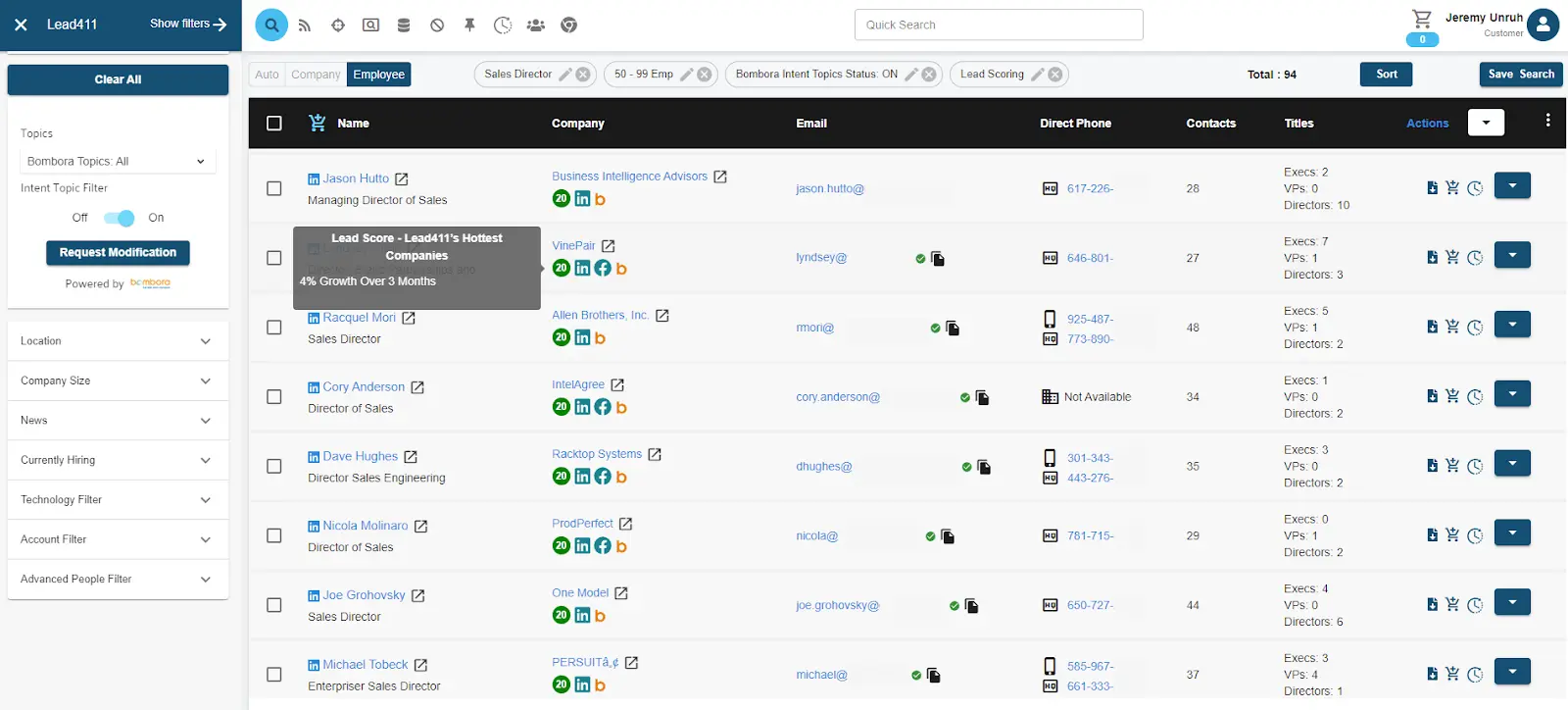 A sales lead platform