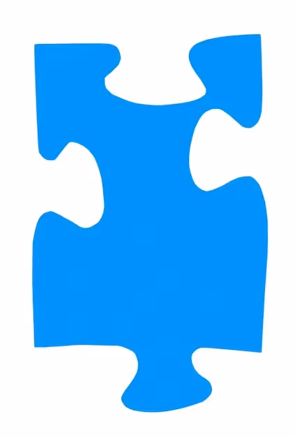 A single blue jigsaw puzzle piece.