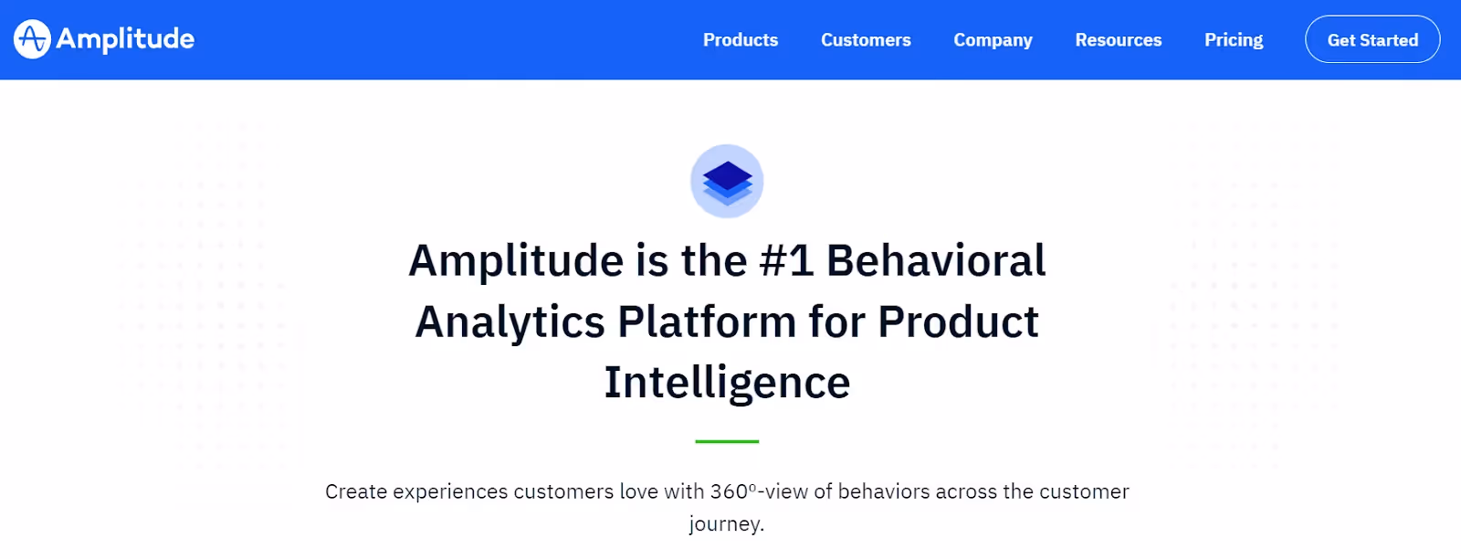  An overview of Amplitude’s homepage
