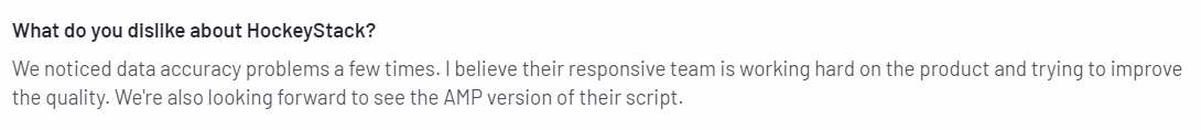 Users reveal that there are data inaccuracies in HockeyStack that result in skewed results leading to misleading information