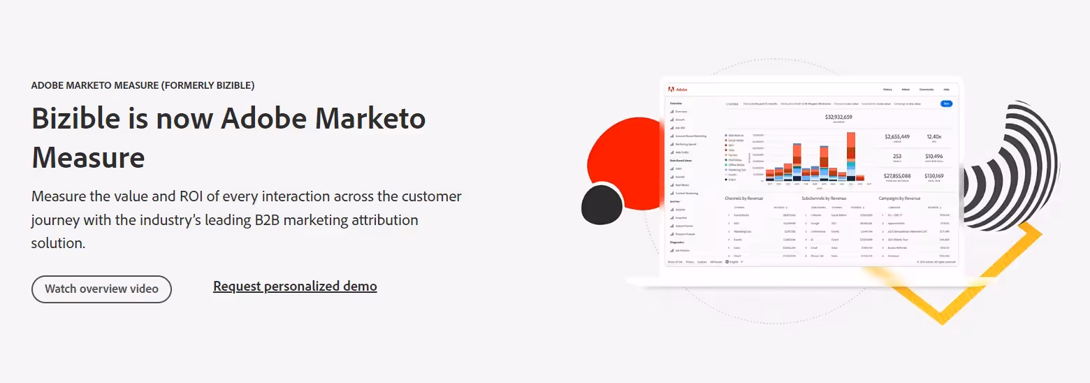 Bizible, now Adobe Marketo Measure is an enterprise grade attribution software.