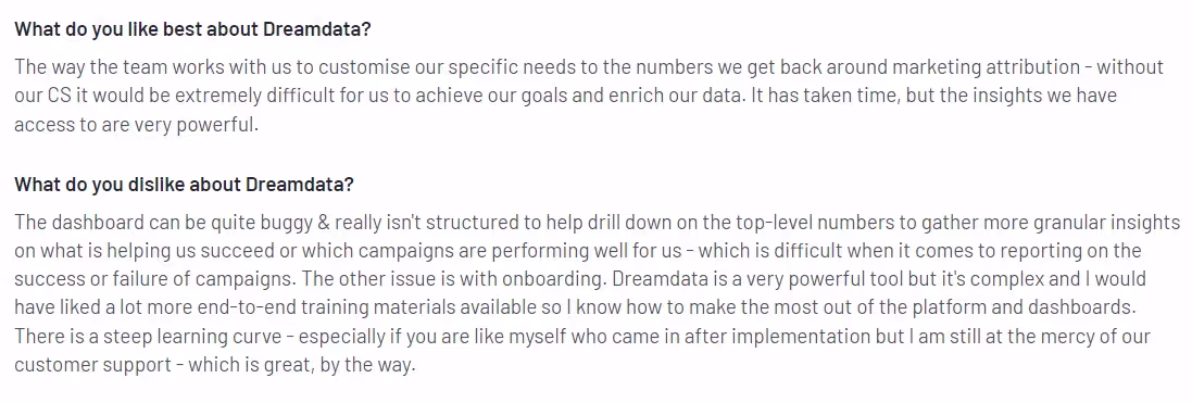 Customer reviews of Dreamdata
