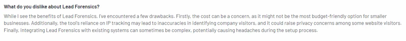 Reasons to dislike Led Forensics