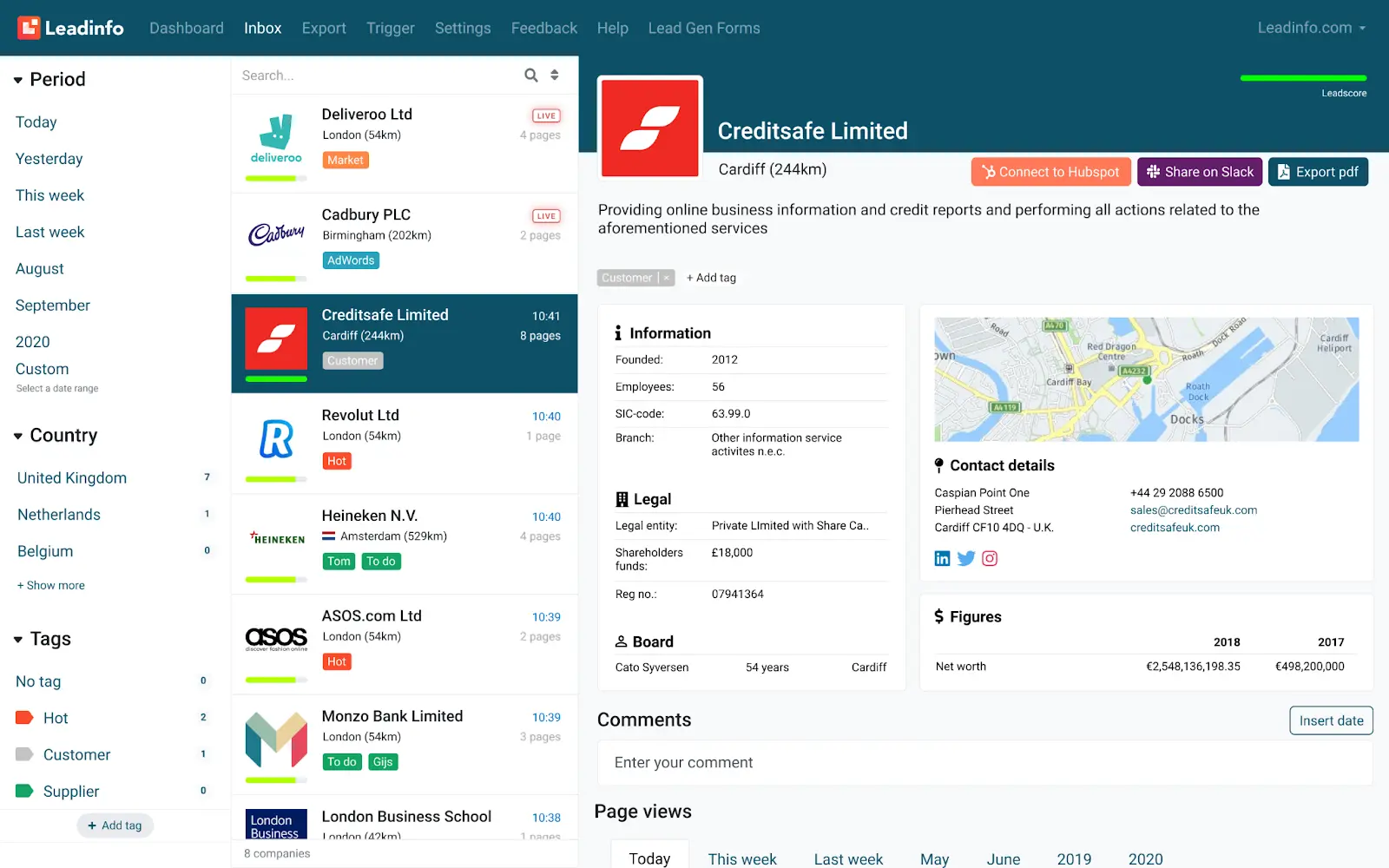 LeadInfo Dashboard