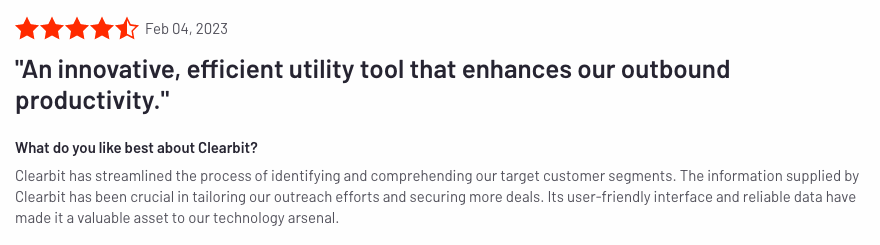 Clearbit positive review