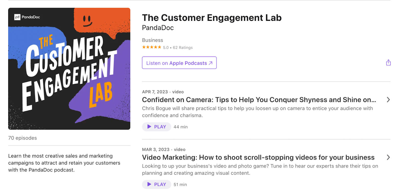 Customer Engagement Lab podcast hosts in-person interviews and roundtable discussions on creative B2B marketing campaigns with a touch of humor.