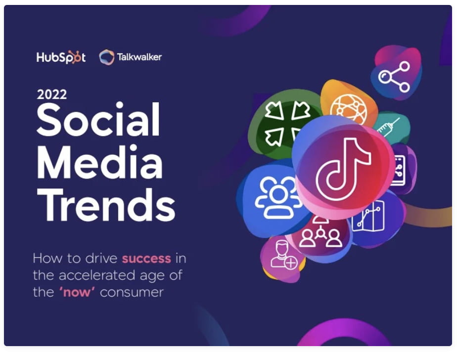 "HubSpot's ebook '2022 social media trends' as an example of using ebooks as a marketing touchpoint"