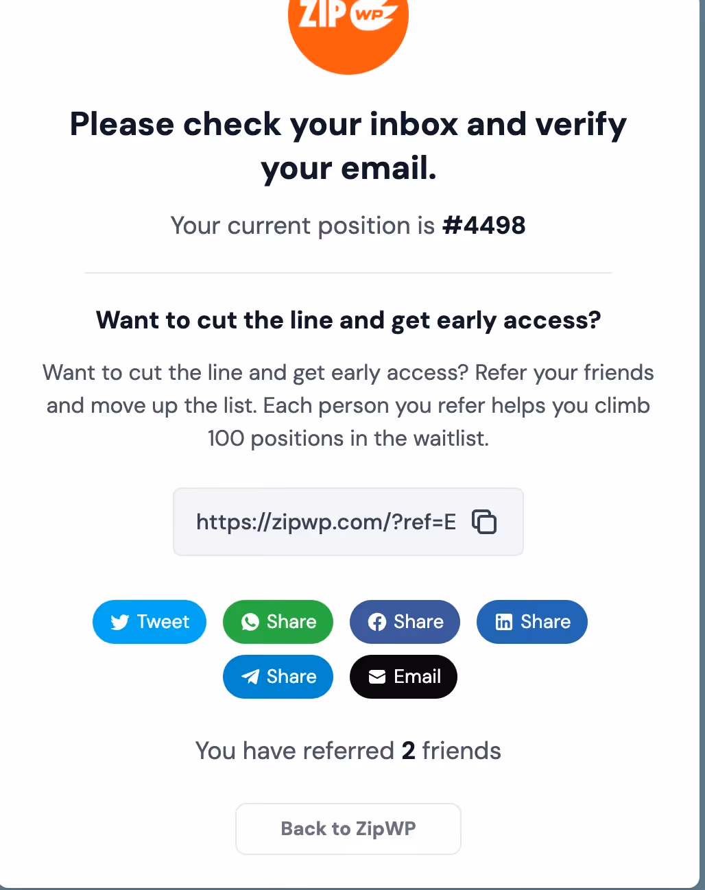 mail verification message template