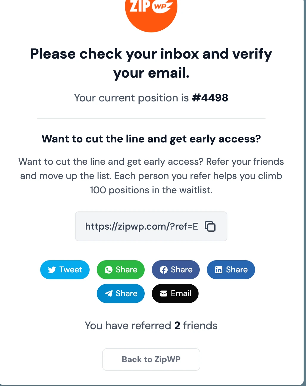 mail verification message template