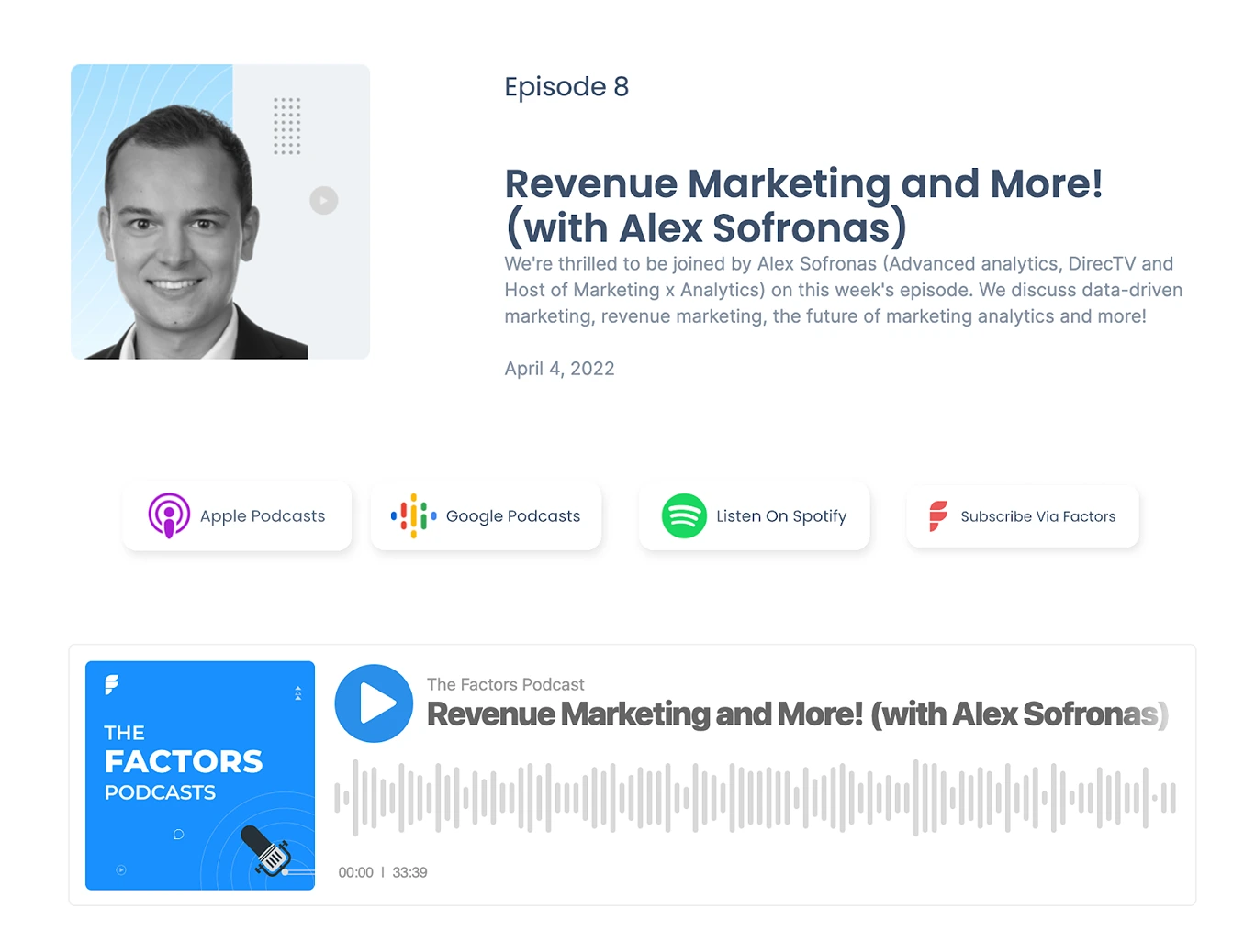 Poadast Revenue marketing and more