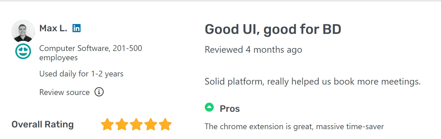 User Review Source - Getapp