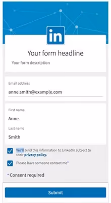 linkedin lead gen form
