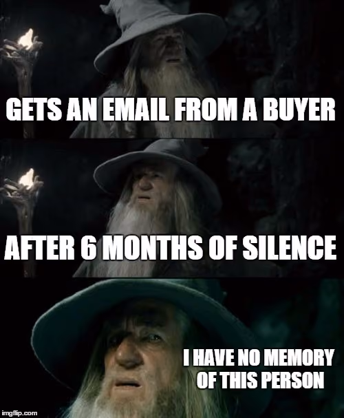 Marketing meme about the B2B non-linear buyer journey.