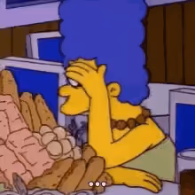Animated meme of Marjorie "Marge" Bouvier Simpson from The Simpsons