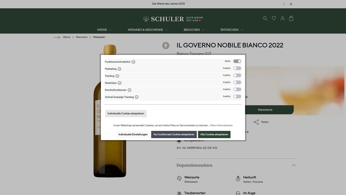 7 Top Aktion Weine 2025: Exklusive Angebote Entdecken - 1. Il Governo Nobile Bianco 2022 – Frische Eleganz aus Italien