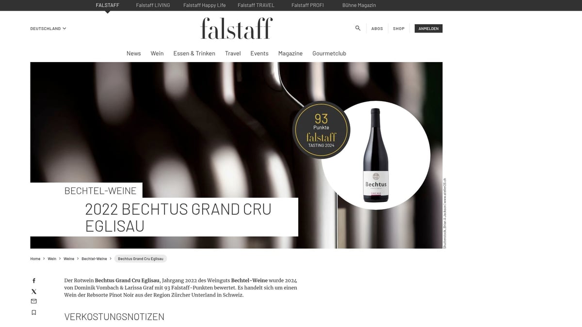 8 Rotwein Zürich Tipps: Entdecke Top-Weine 2026 - Bechtus Grand Cru Eglisau – Bechtel-Weine