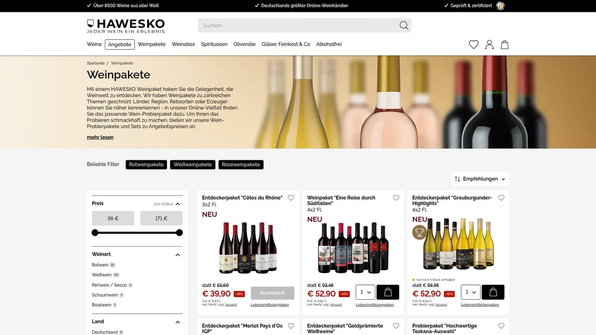 7 Weine Angebote 2026: Top Schnäppchen Für Genießer - Weinpakete 2026: Themen- und Probierpakete