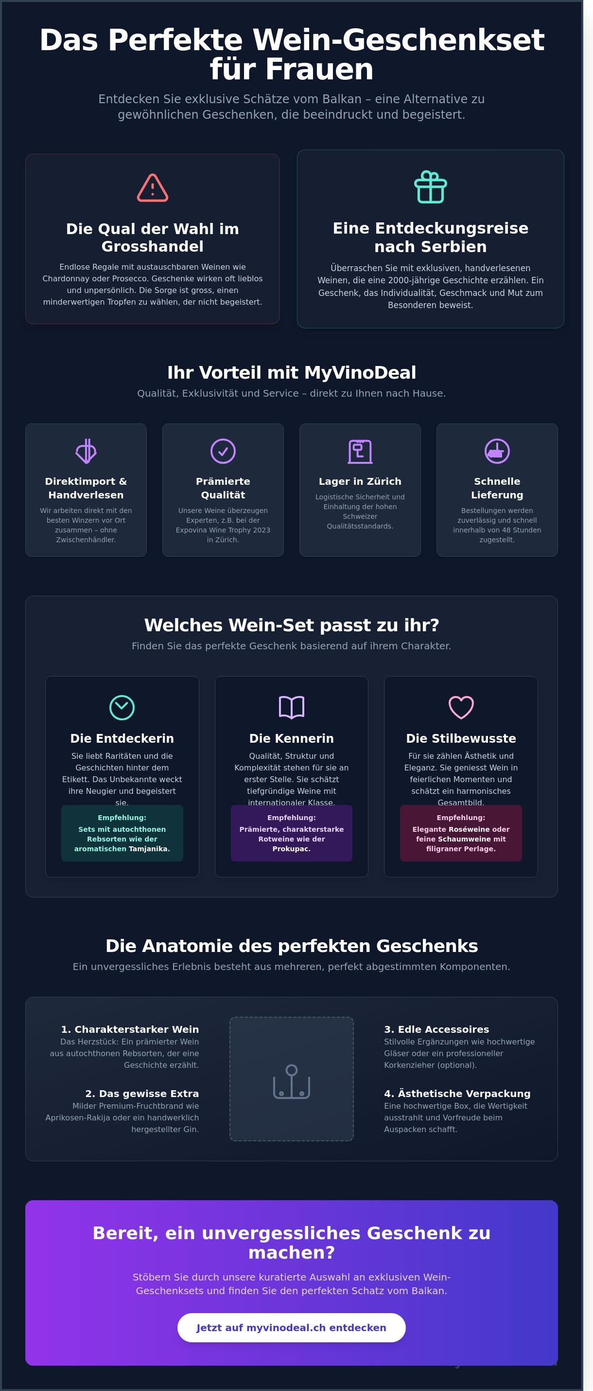 Wein geschenkset für frauen