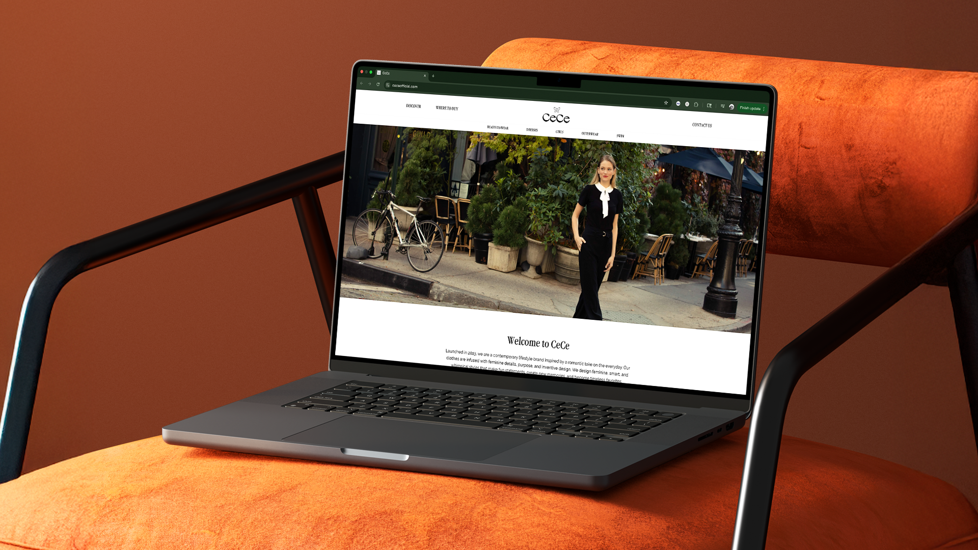 CeCe website launch hero on desktop