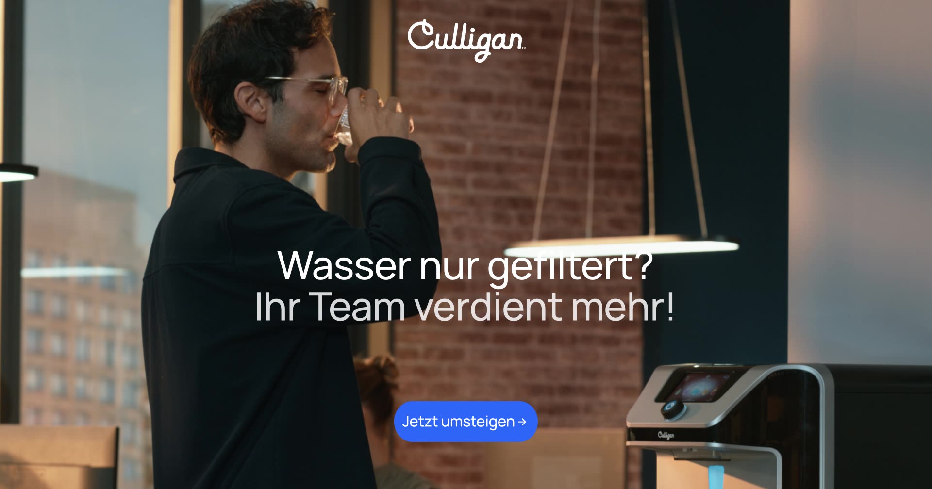 Product-focused campaign still from Culligan Water