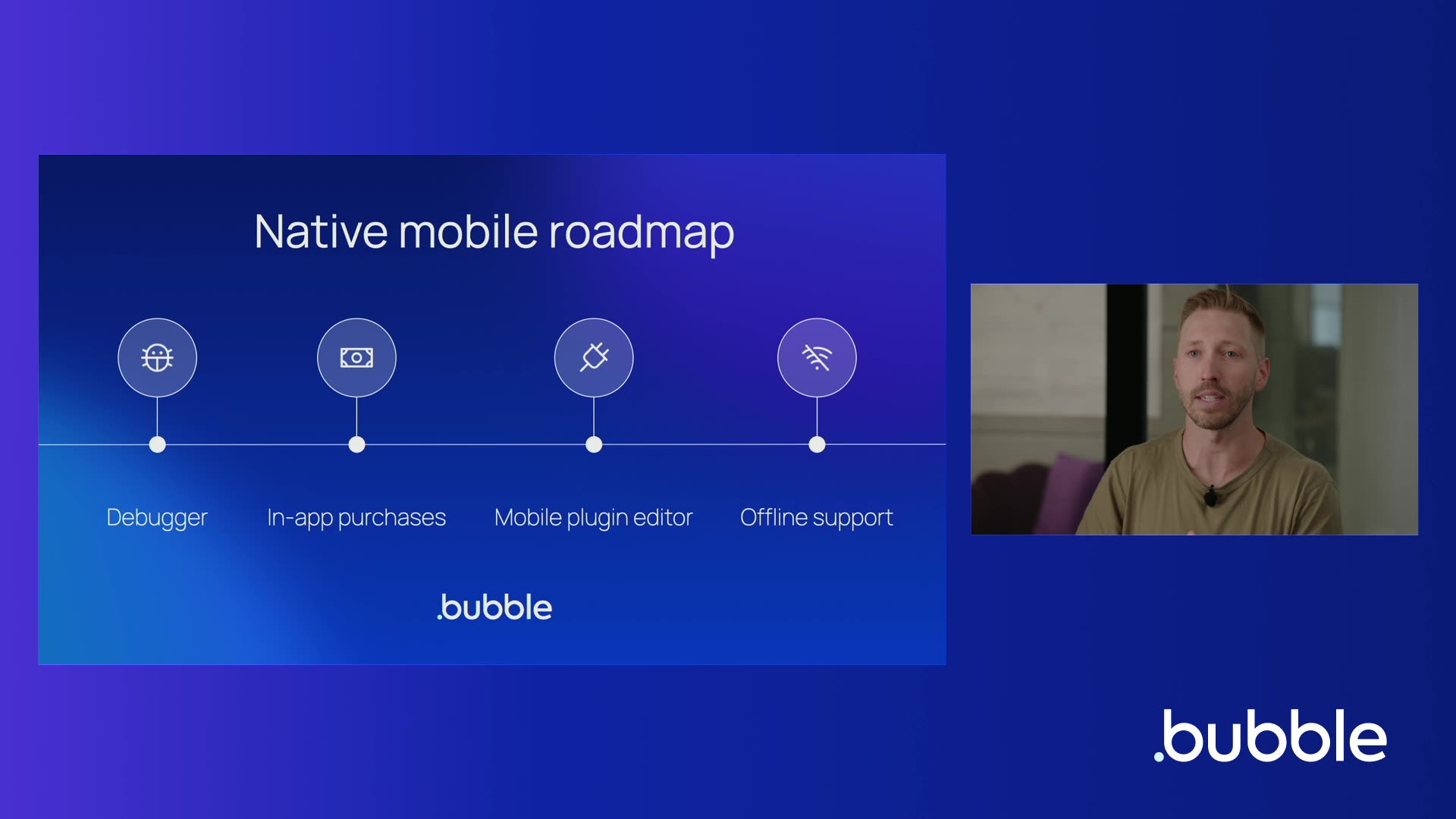 In-app screen from Bubble's new mobile platform