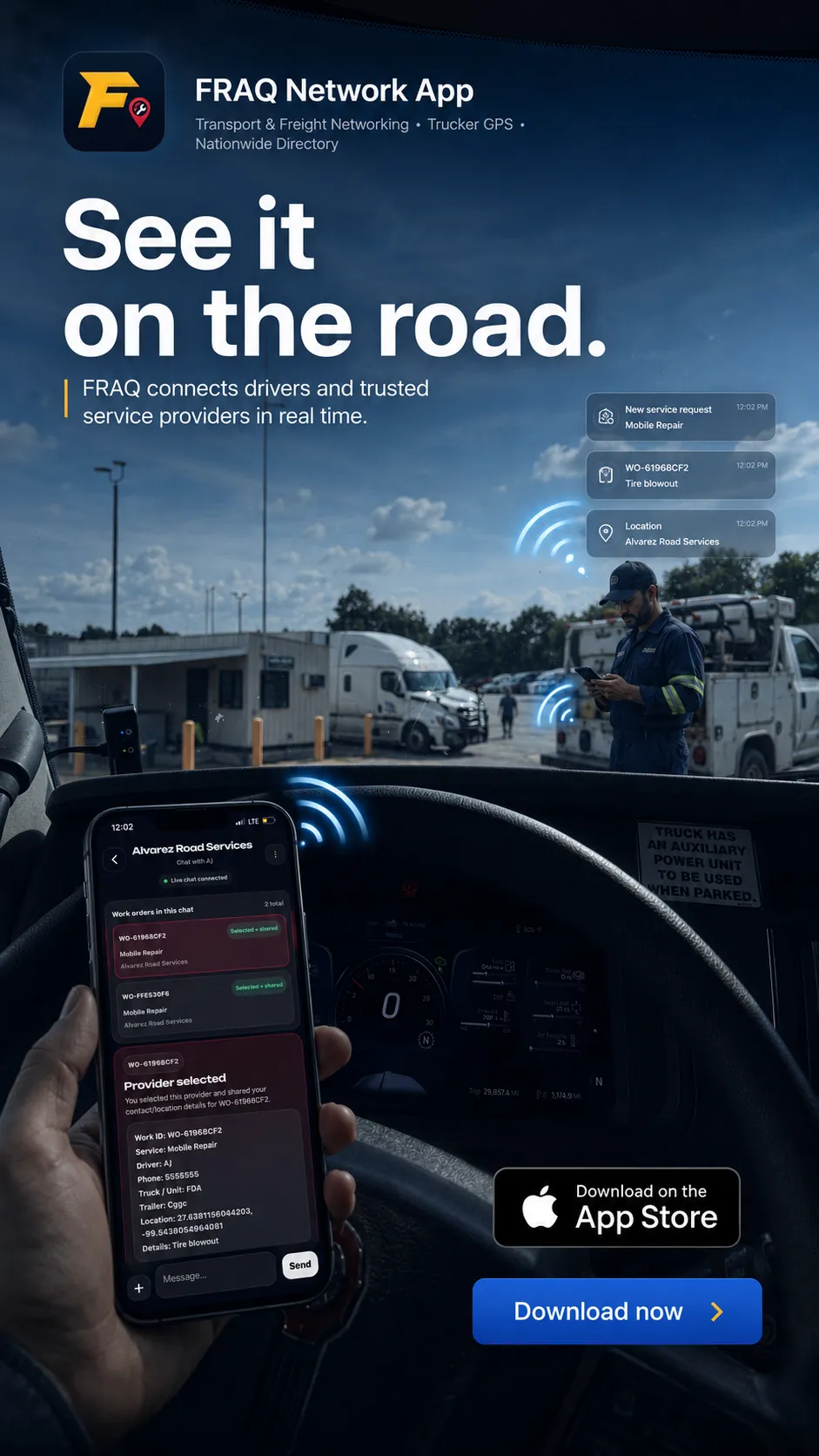 FRAQ Network provider and service request feature