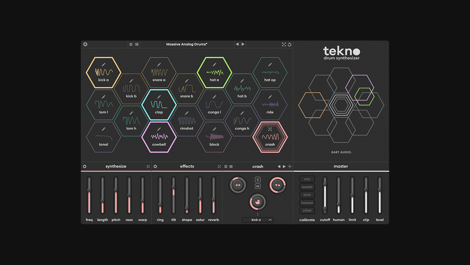 Tekno by Baby Audio Plugin UI on black background