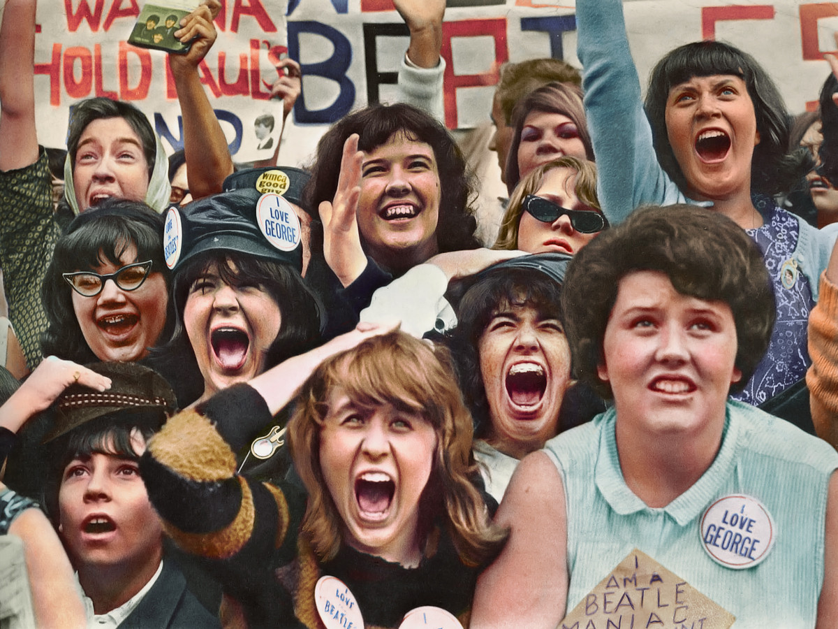 Entertainment Media - The Beatles Fans Color Vintage Photo