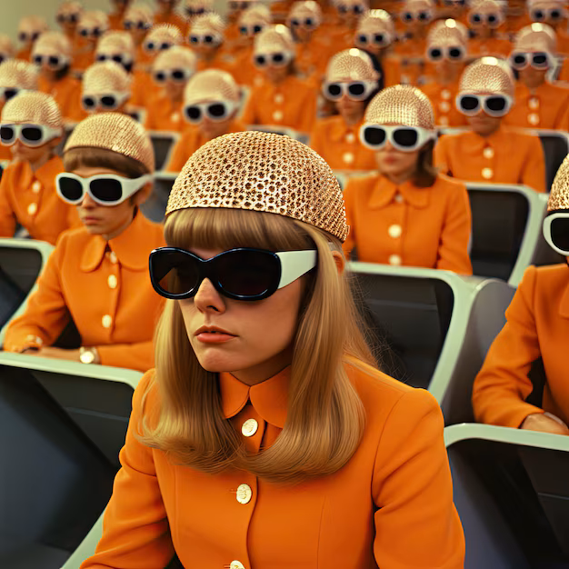 Women orange uniform and glasses vintage photo - Disclose Studios Melbourne