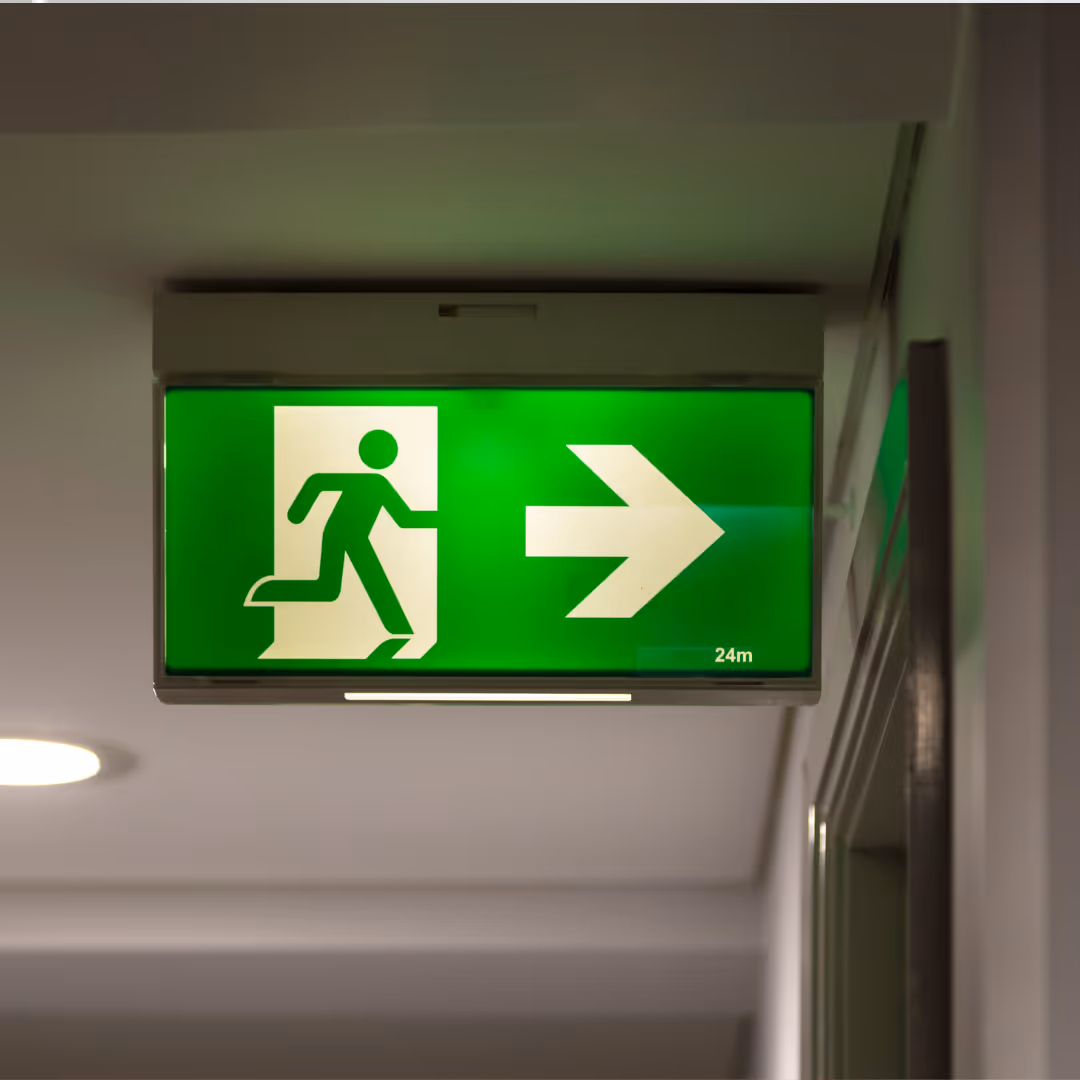 an exit sign
