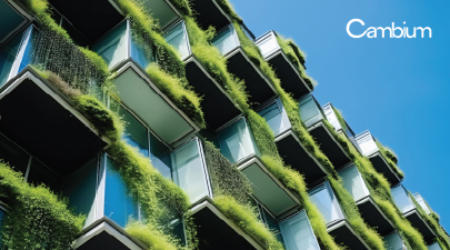 Image displaying Cambium Logo application over a regenerative type building