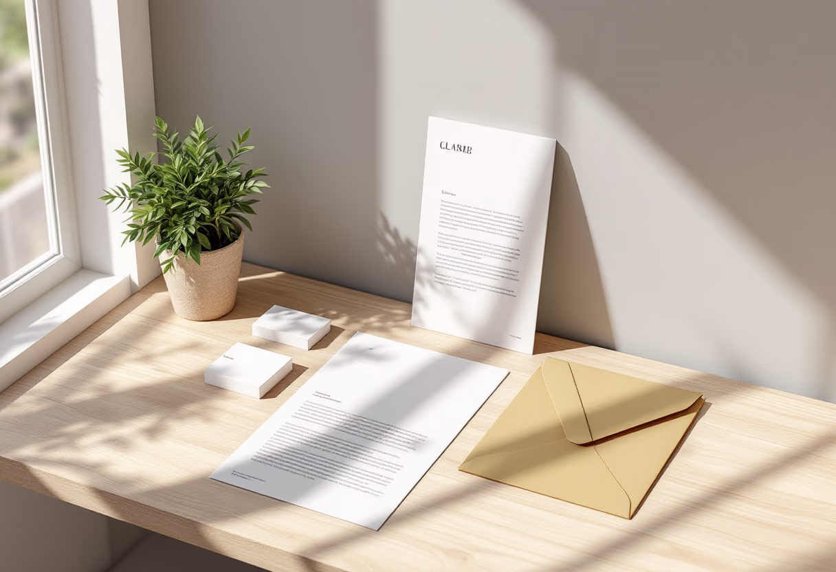 image of branding materials (for a graphic design studio)