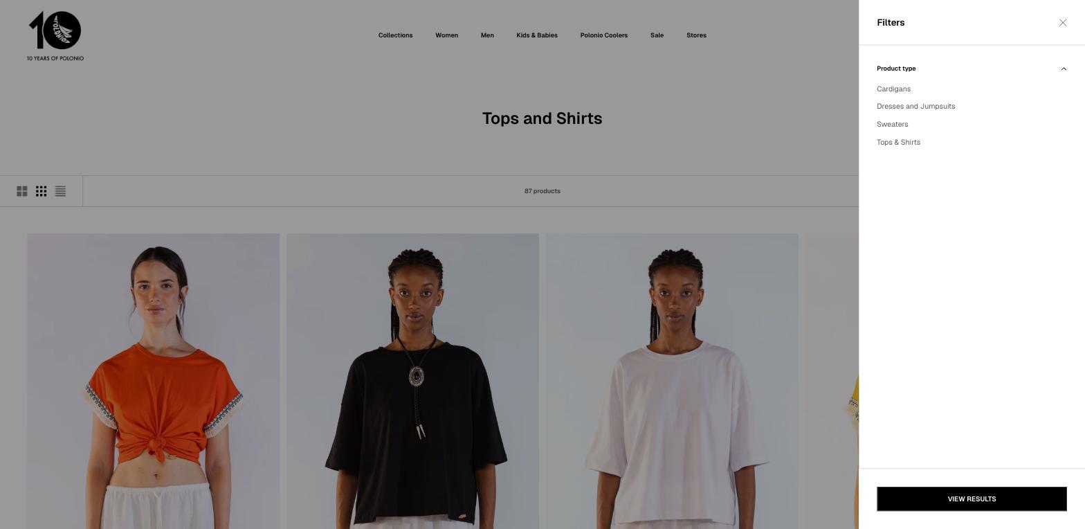The Polonio: filters en sorteren