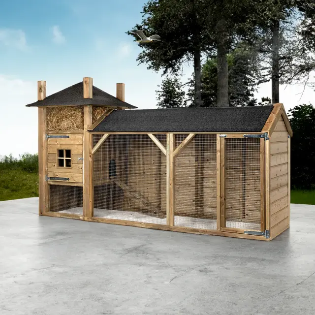 Vis & Vogel: houten kippenhok met ren