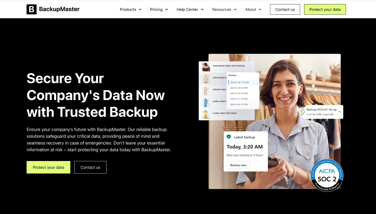 Back-up app voor Shopify