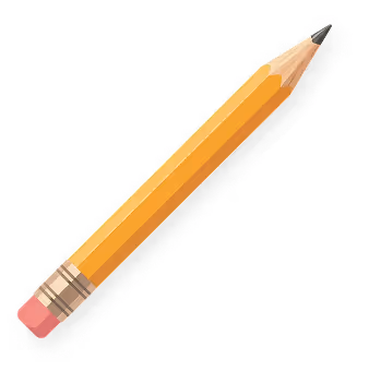 Yellow wooden pencil with pink eraser on white background.