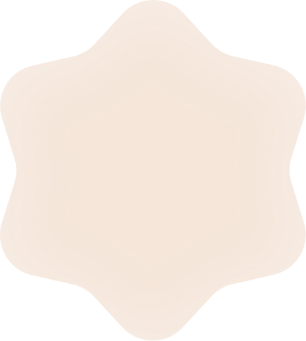 Soft beige star-shaped abstract shape with rounded edges and smooth gradient.