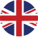 Flag of the United Kingdom with red, white, and blue colors and crosses.