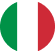 Flag of Italy with vertical green, white, and red stripes.