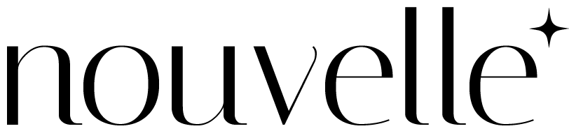 The word 'nouvelle' in elegant black lowercase letters with a small star symbol at the end nouvelle studio logo