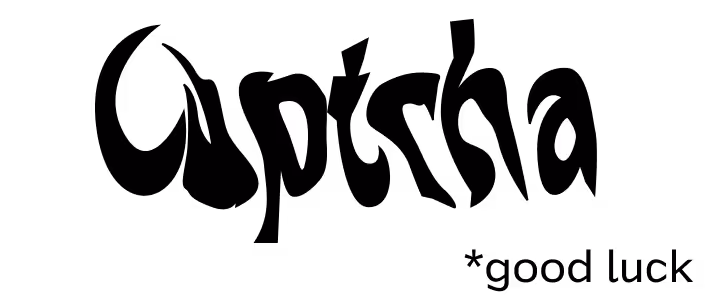 A text CAPTCHA displaying distorted letters and numbers separated by a wavy line on a black background.
