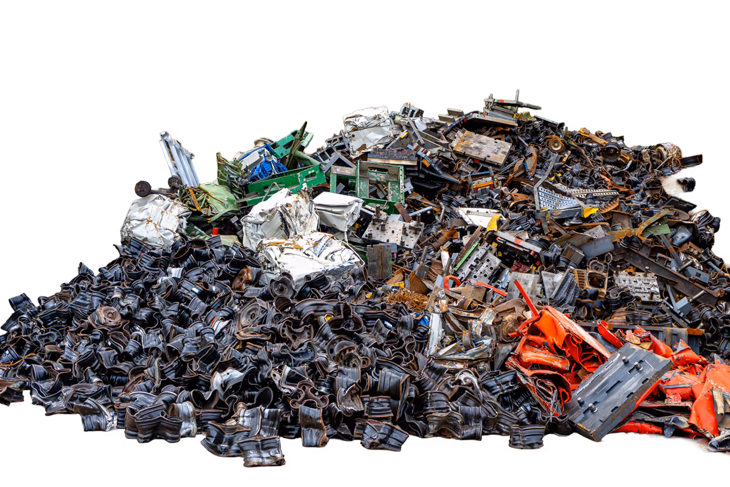 Metallrecyclingstoffe auf dem Hof