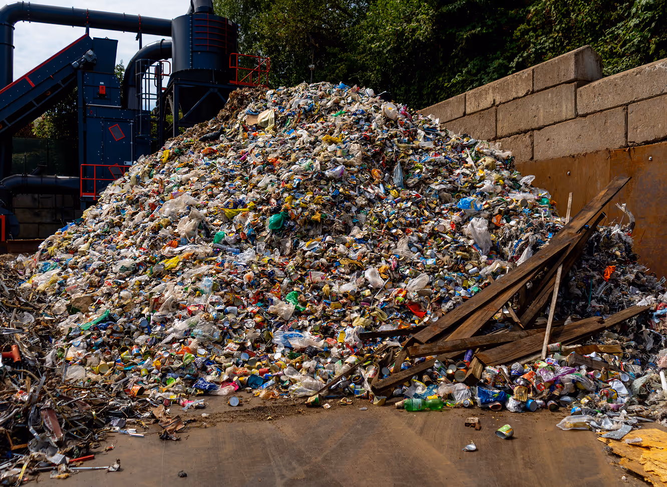 Metallrecyclingstoffe auf dem Hof