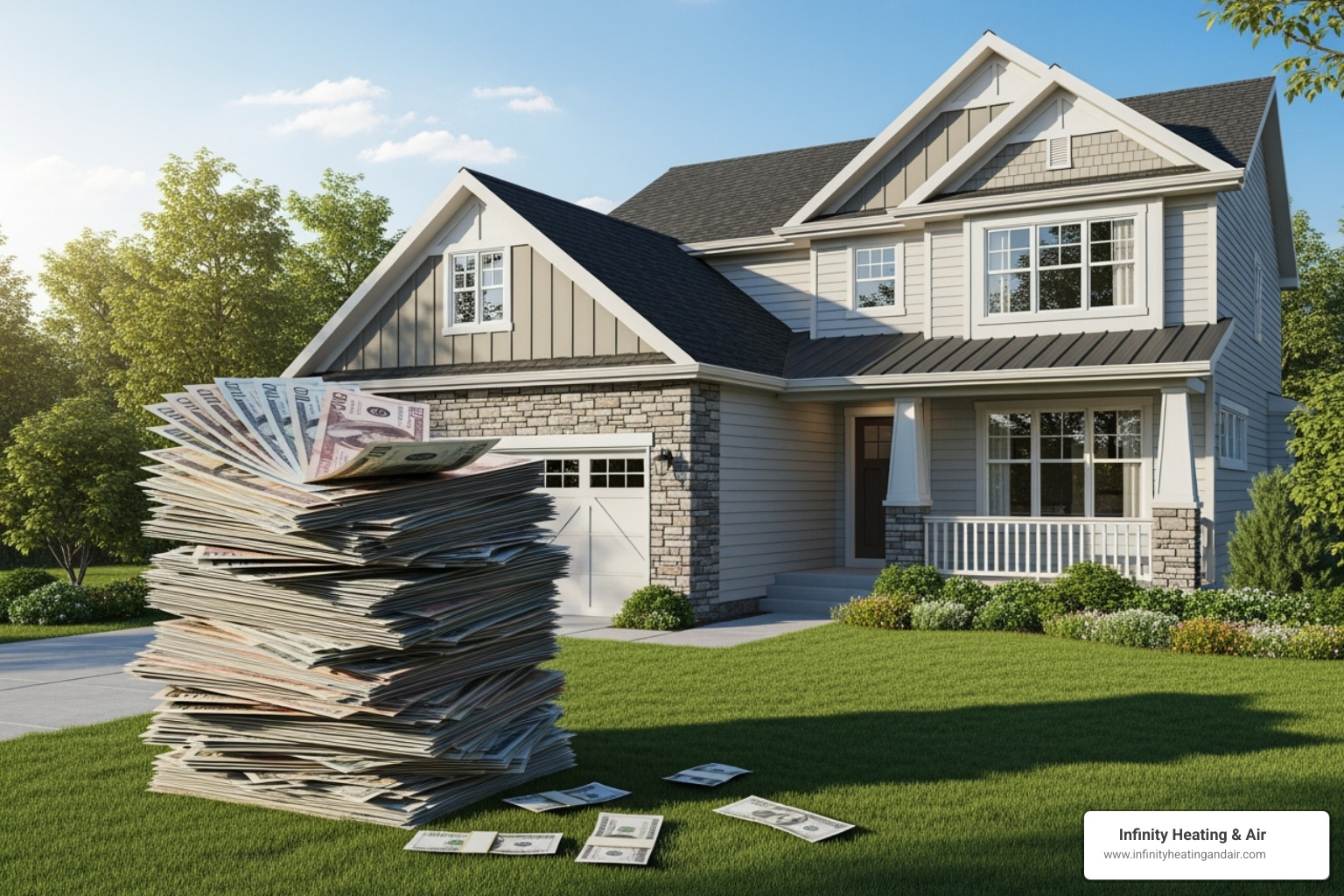 Image of a graph showing declining energy bills after regular maintenance - AC maintenance checklist