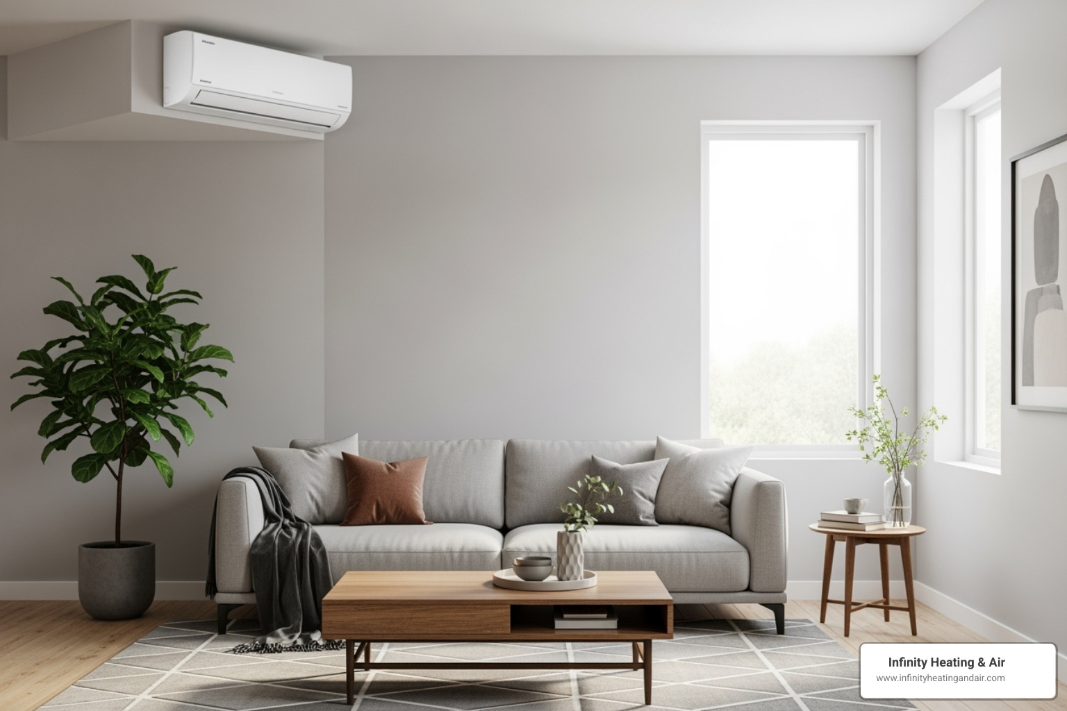 Ductless Mini-Split unit on a wall - New AC unit